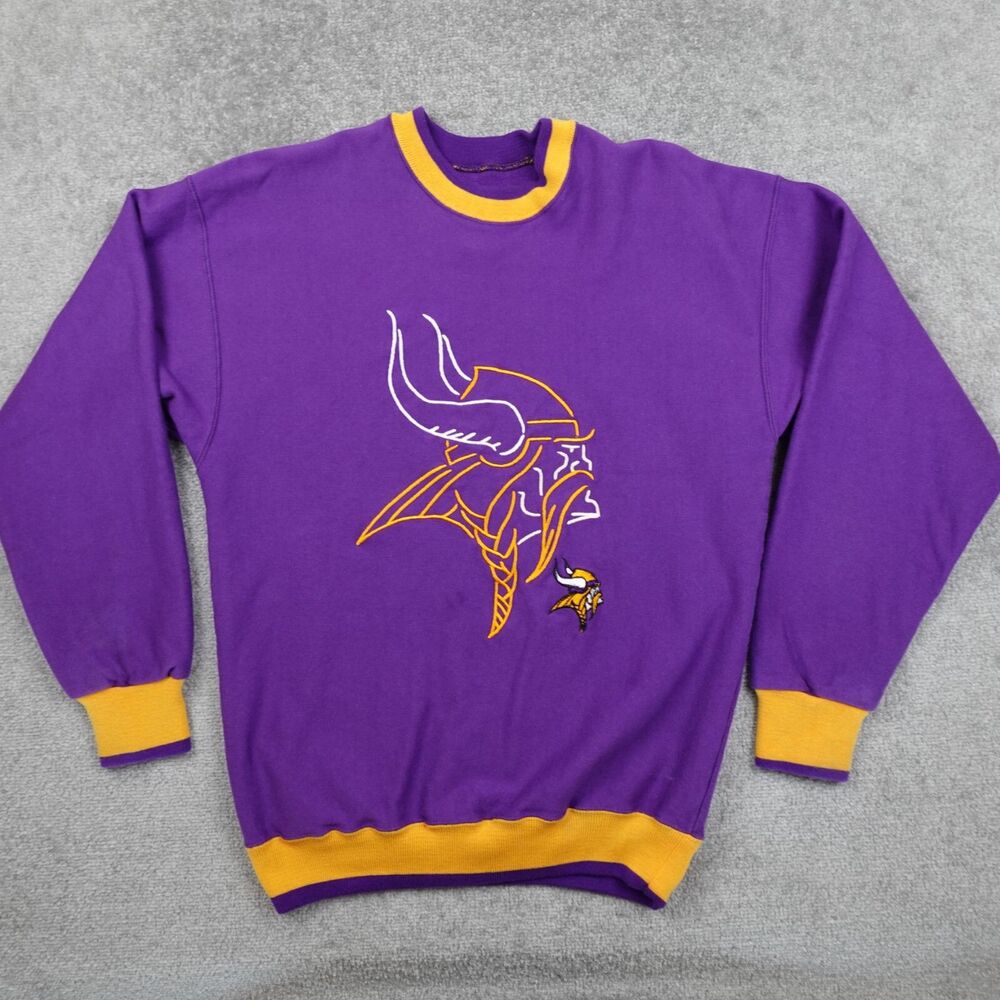 Vintage Minnesota Vikings Sweater Mens M Purple NFL Football Crewneck Sweatshirt
